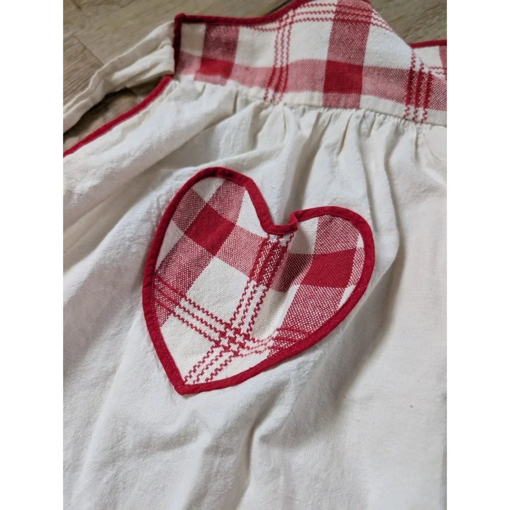 Vintage Valentine's Half Waist Kitchen Hostess Apron with Red Heart